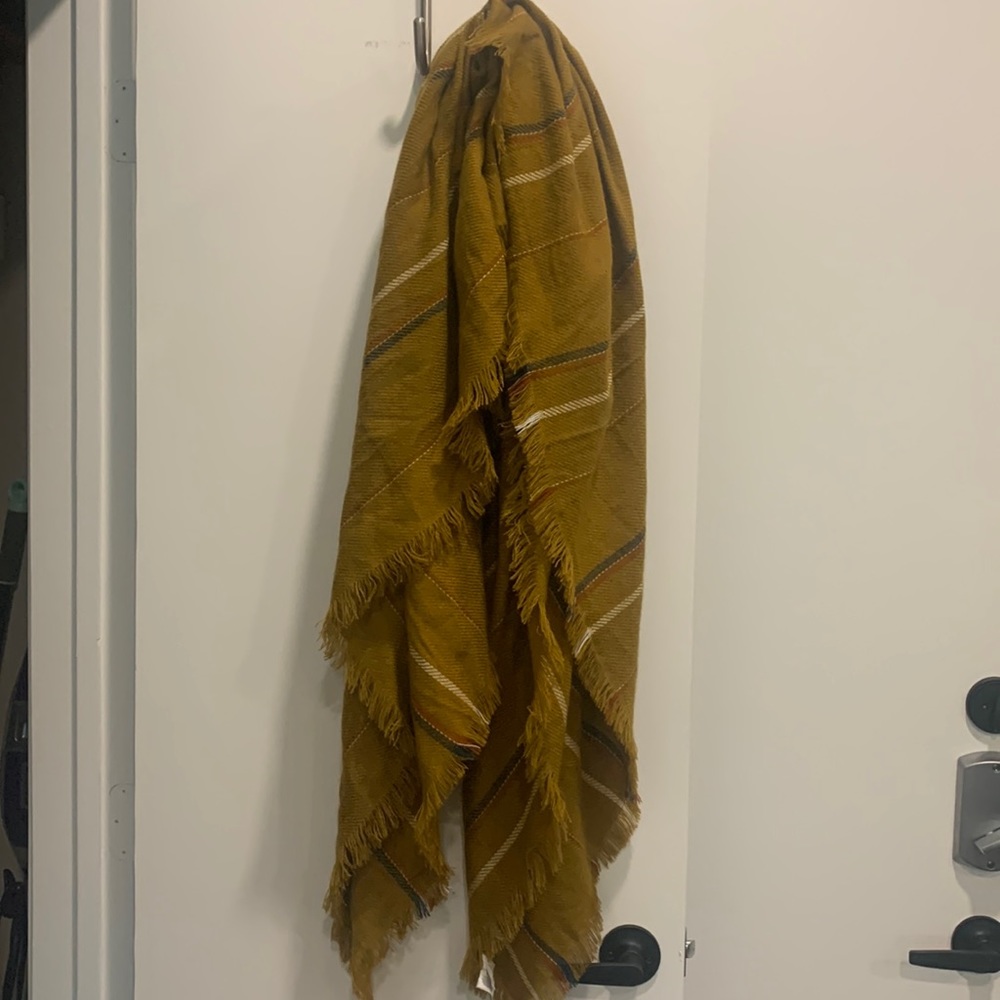 Madewell yellow scarf with large plaid print